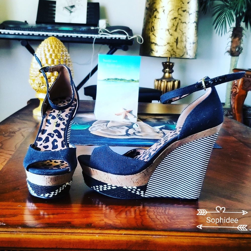 Jessica Simpson Striped Summer Wedges